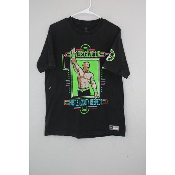 Vintage WWE Authentic Wear Shirt Mens L Black T Shirt John Cena You Can't See Me - Picture 1 of 9